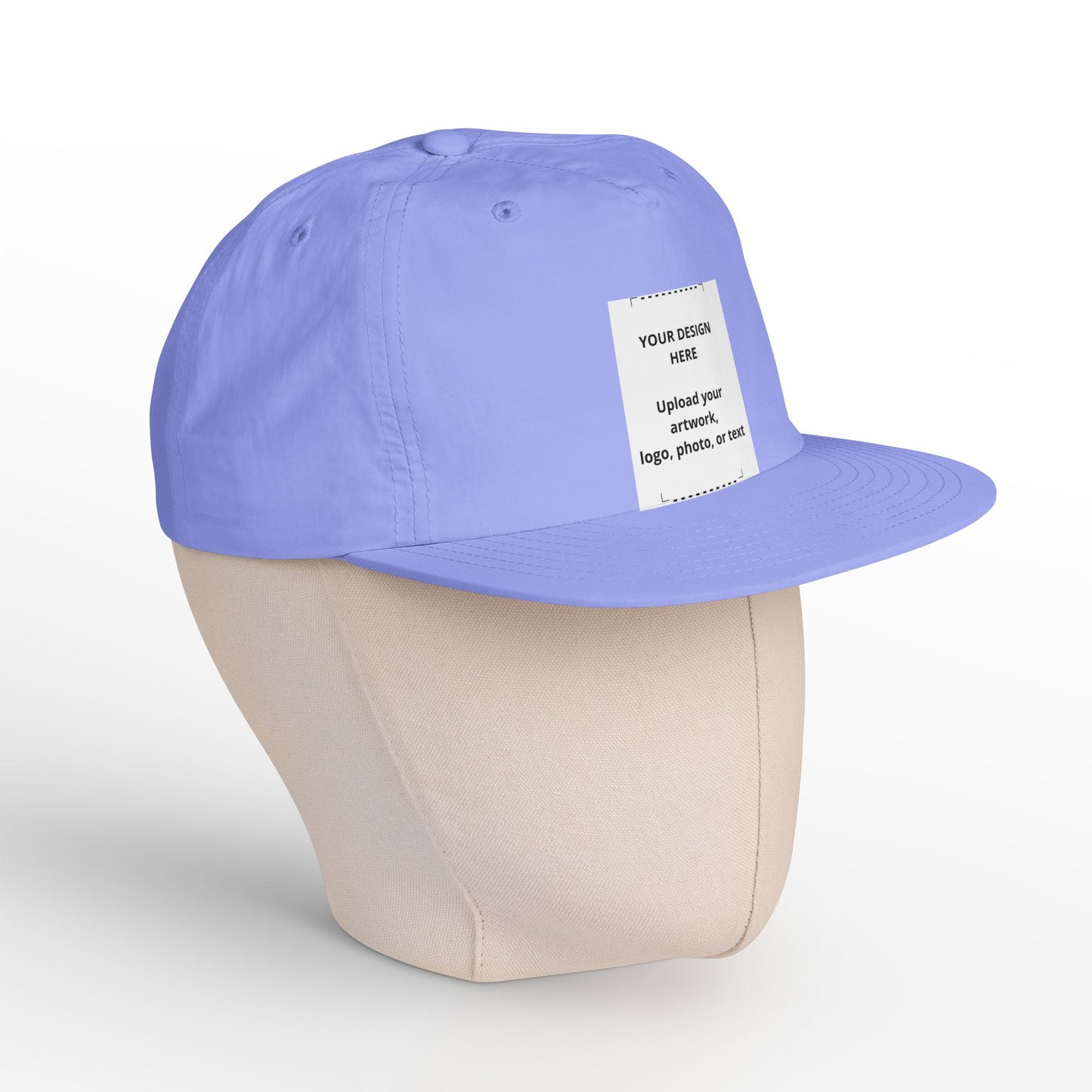 Surf Cap — Minimal White Surf Hat with Front Patch Mockup