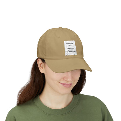 Classic Dad Cap — Minimal White Embroidered Patch Hat