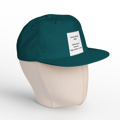 Surf Cap — Minimal White Surf Hat with Front Patch Mockup