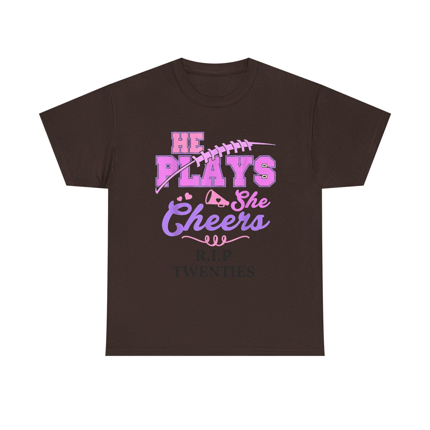R.I.P. Twenties Tee - She Plays, She Cheers Pink Football Shirt