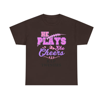 R.I.P. Twenties Tee - She Plays, She Cheers Pink Football Shirt