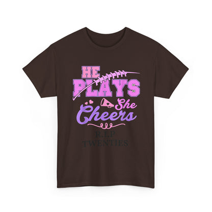 R.I.P. Twenties Tee - She Plays, She Cheers Pink Football Shirt