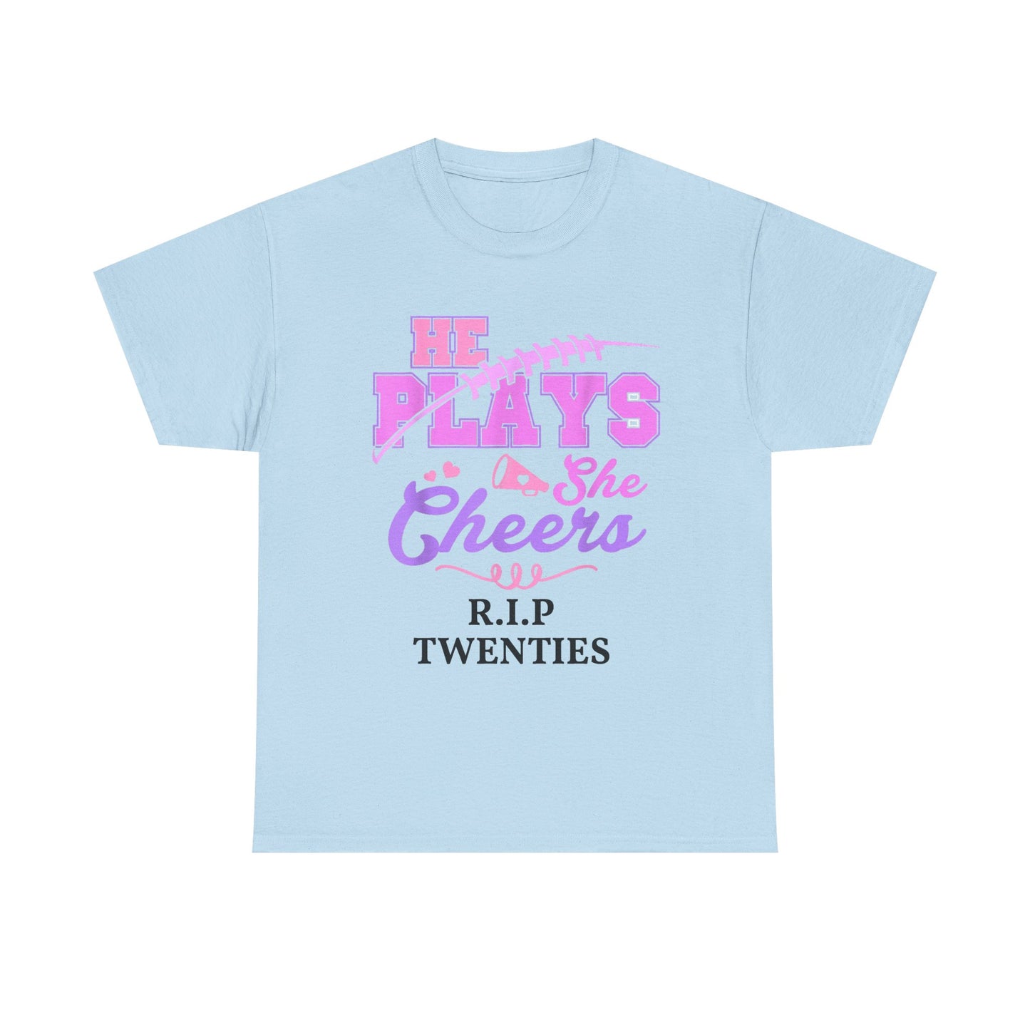 R.I.P. Twenties Tee - She Plays, She Cheers Pink Football Shirt