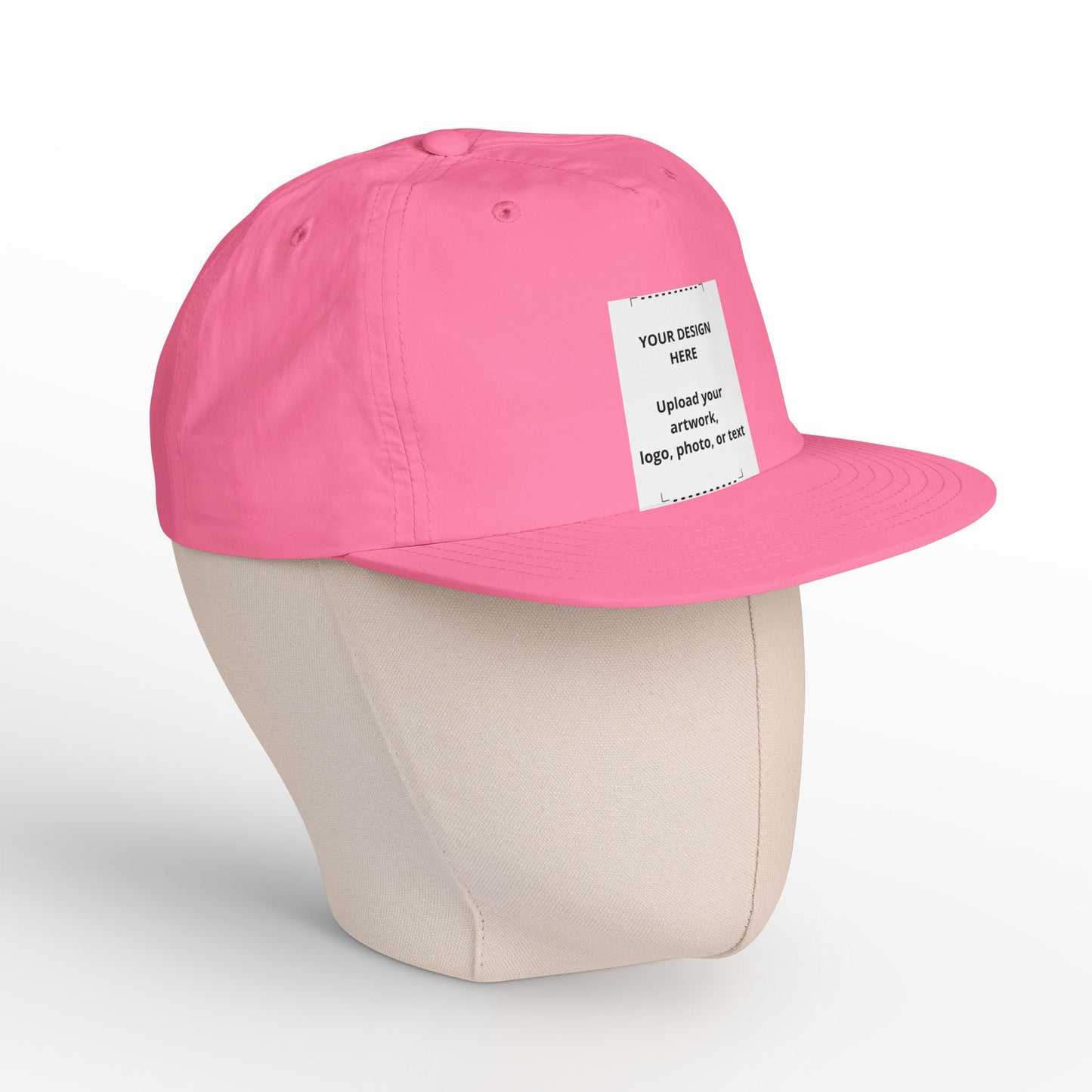 Surf Cap — Minimal White Surf Hat with Front Patch Mockup