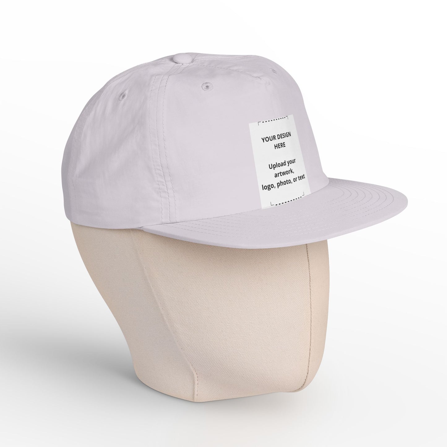 Surf Cap — Minimal White Surf Hat with Front Patch Mockup