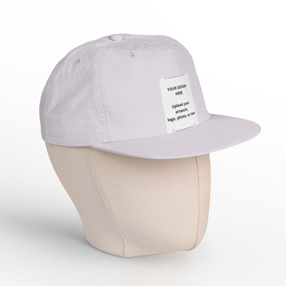 Surf Cap — Minimal White Surf Hat with Front Patch Mockup