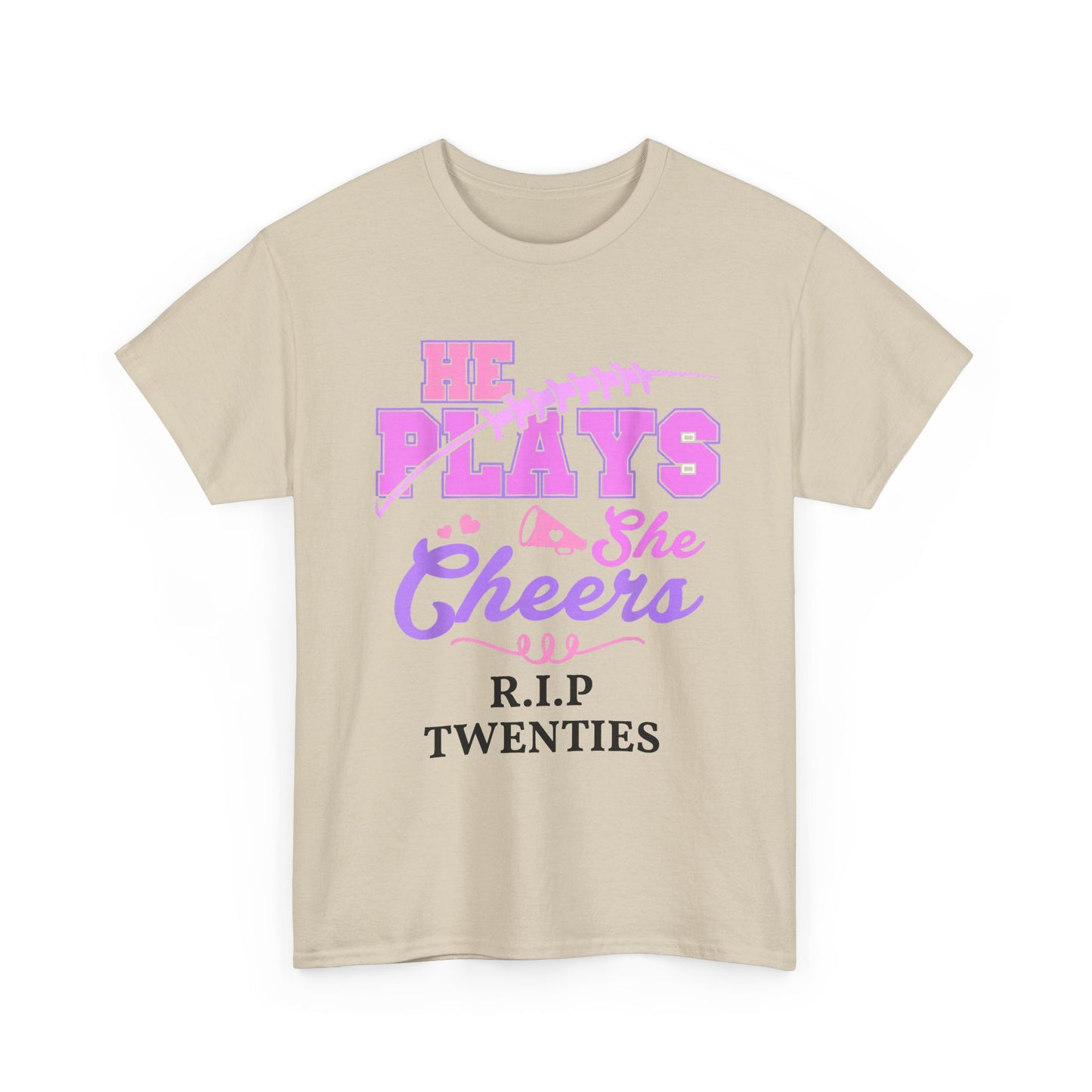 R.I.P. Twenties Tee - She Plays, She Cheers Pink Football Shirt