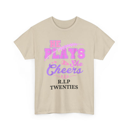 R.I.P. Twenties Tee - She Plays, She Cheers Pink Football Shirt