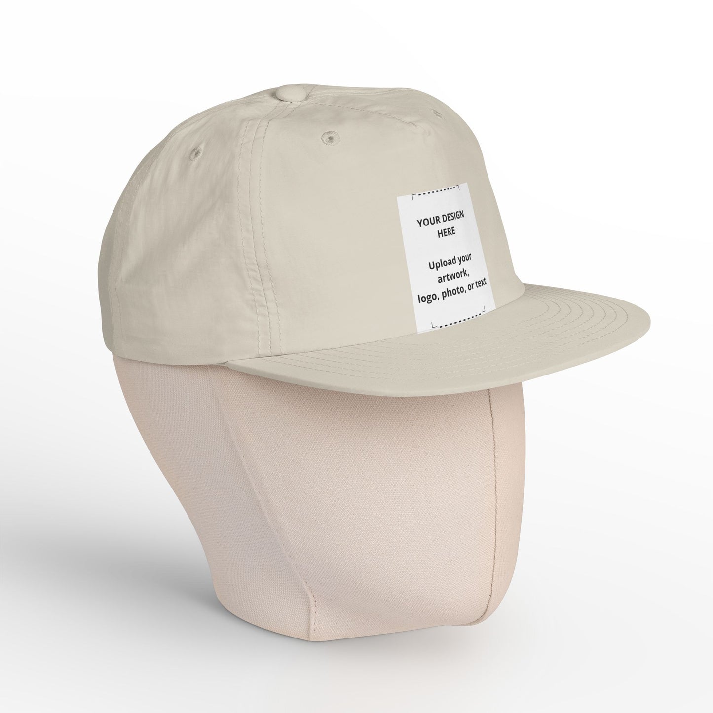Surf Cap — Minimal White Surf Hat with Front Patch Mockup
