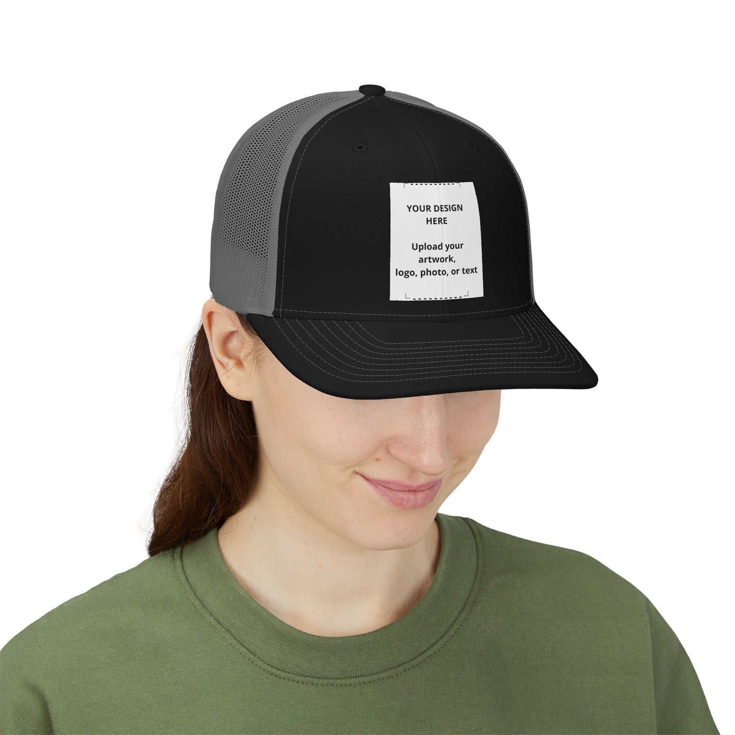 Custom Trucker Snapback Cap — Personalized Mesh Baseball Hat