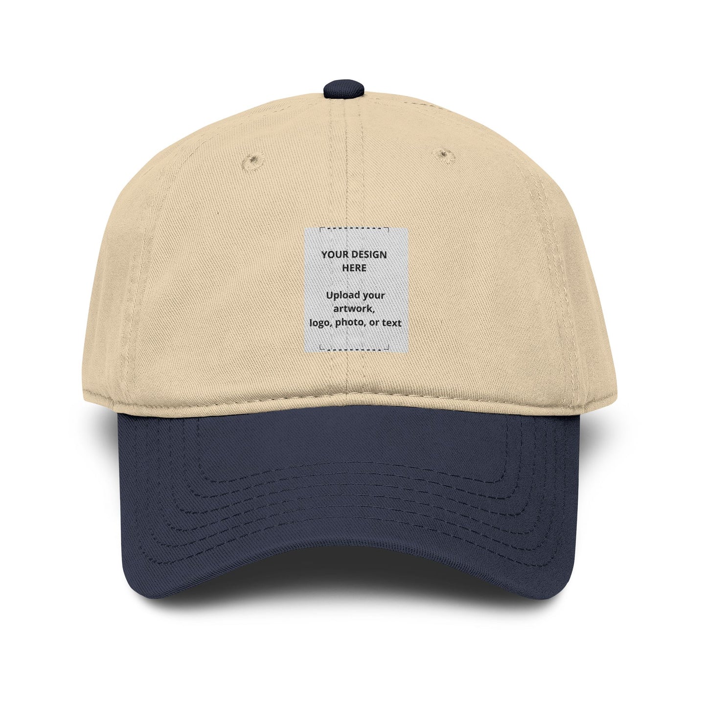 Washed Baseball Cap — Vintage Garment-Washed Dad Hat (Customizable Patch)