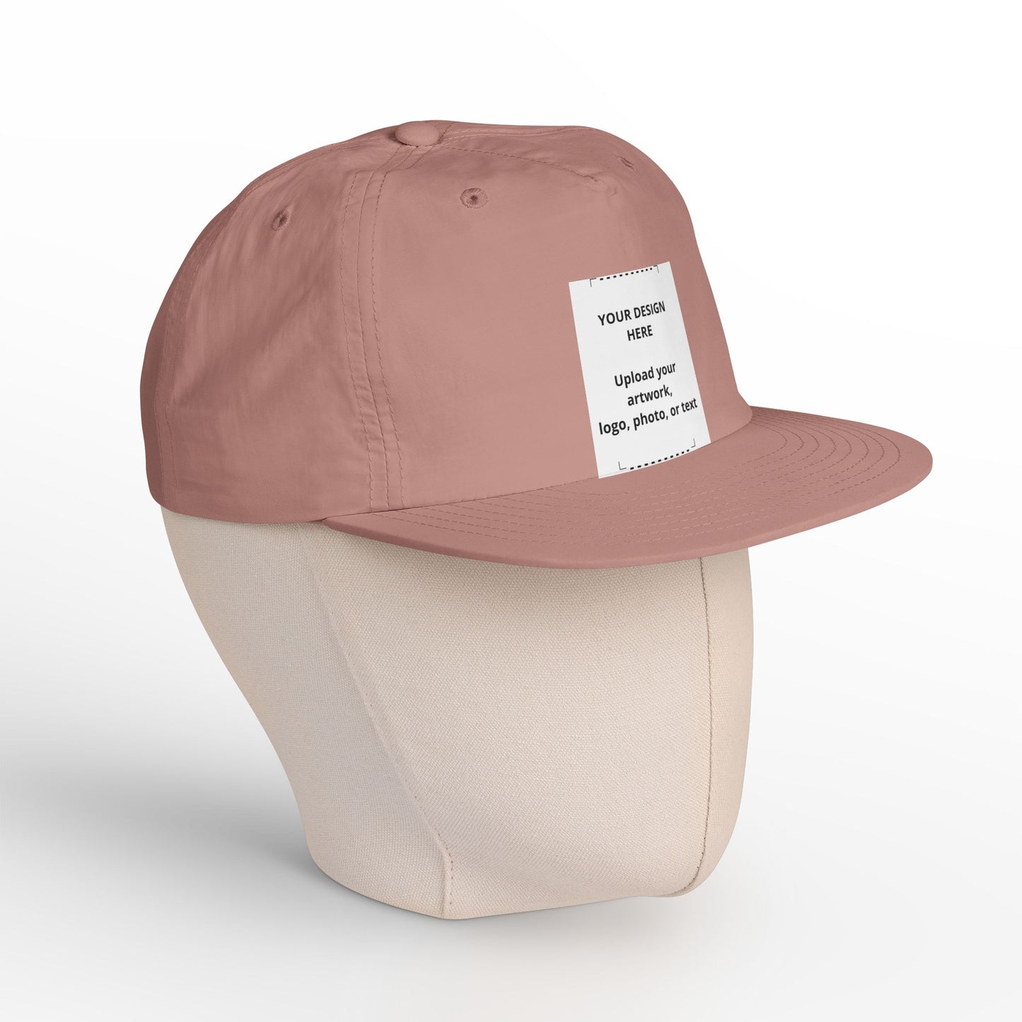 Surf Cap — Minimal White Surf Hat with Front Patch Mockup