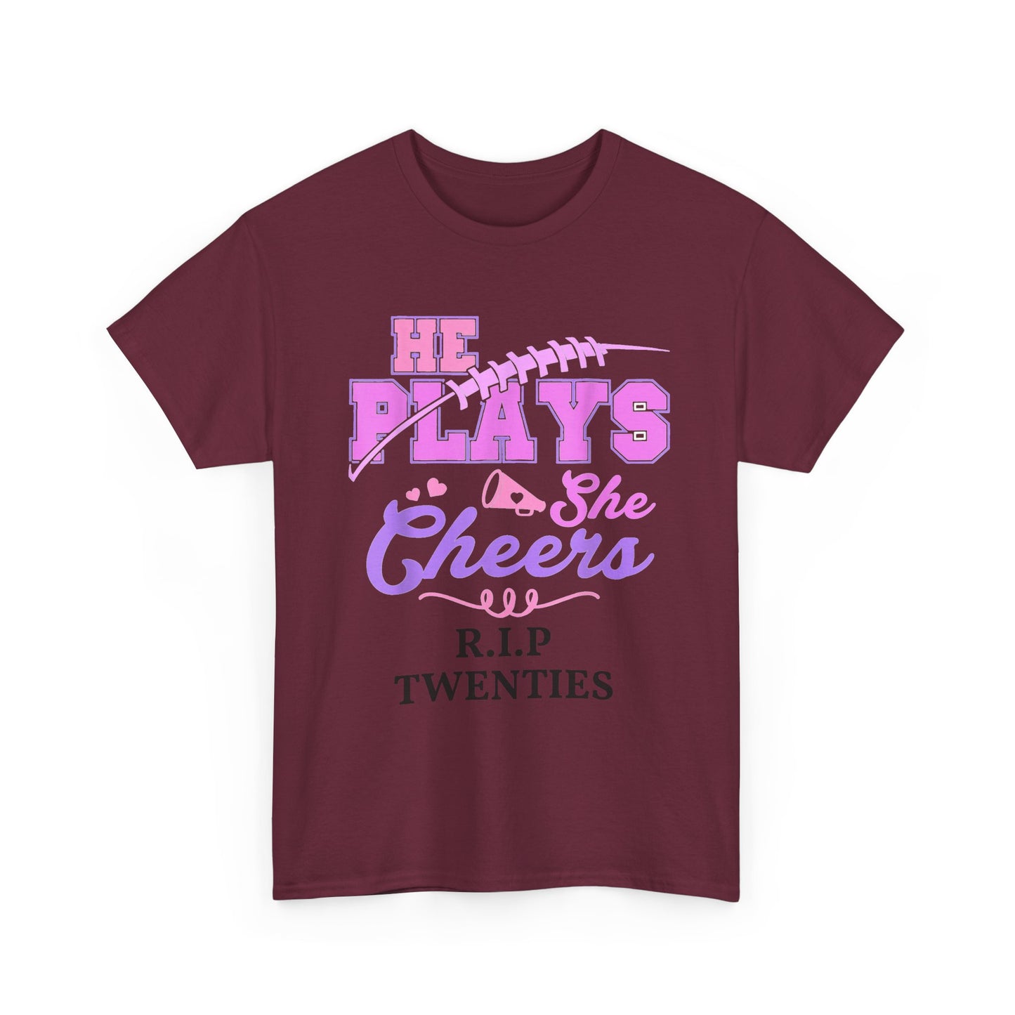 R.I.P. Twenties Tee - She Plays, She Cheers Pink Football Shirt