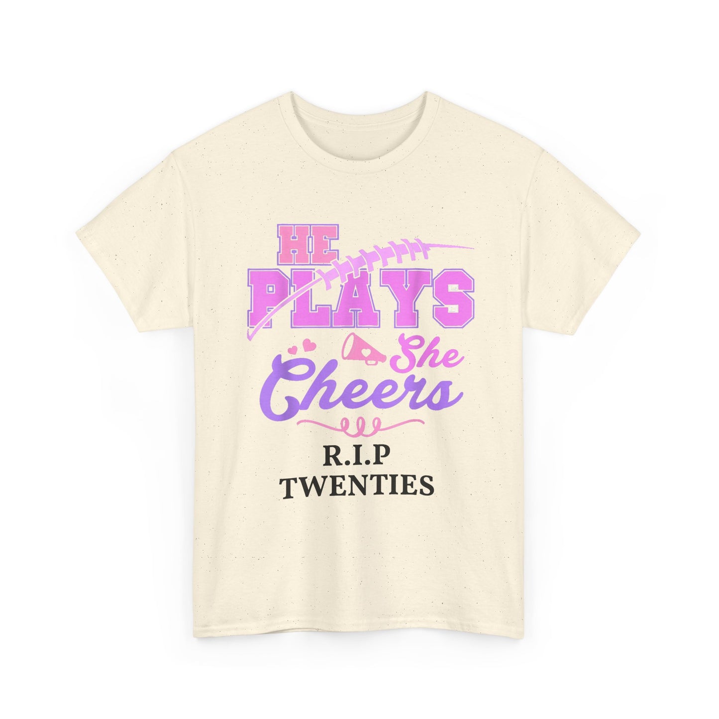 R.I.P. Twenties Tee - She Plays, She Cheers Pink Football Shirt