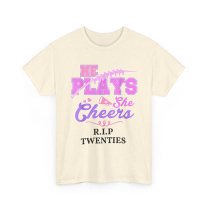 R.I.P. Twenties Tee - She Plays, She Cheers Pink Football Shirt