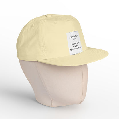 Surf Cap — Minimal White Surf Hat with Front Patch Mockup