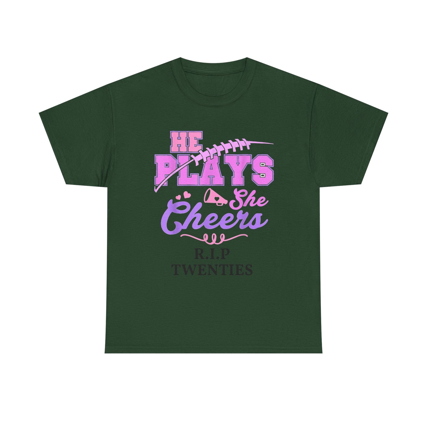 R.I.P. Twenties Tee - She Plays, She Cheers Pink Football Shirt